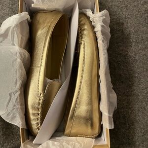 Michael Kors Authentic Eve Moccasin Pale Gold Loafers